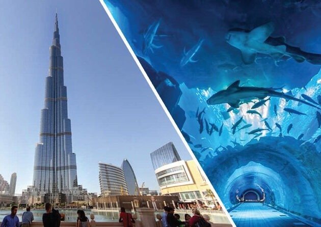 Burj Khalifa Level 124 Floor, Non Prime Time Hours + Dubai Aquarium